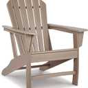 Signature Design by Ashley Sundown Treasure Outdoor Patio HDPE Adirondack Chair, Light Brown