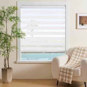 Cordless Zebra Blinds Window Blind Zebra Shade Blinds for Windows Roller Sheer Shades Privacy Light Filtering Shades for Home Kitchen Bathroom (Width 38'' X Height 72'' White)