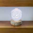 STEM Carbon Atom Laser Engraved Switched LED Illuminated with Diffuser 3D Crystall Ball Home or Office Decoration Lamp Night Light Shelf Table Desk Ornament Paper Weight Science Chemistry Biology Gift