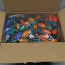 Brightown C9 LED Christmas Lights Outdoor, 100 FT 100 Multi-Colored Connectable C9 String Lights for Christmas Tree Patio Roofline Garden Backyard Holiday Party Indoor Outdoor Decoration, Green Wire