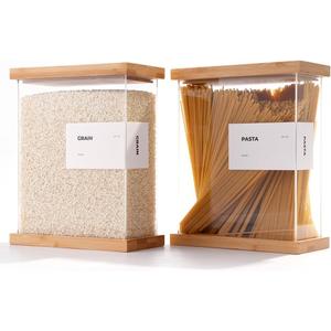 APT 1101 Bamboo Food Dispenser | Kitchen Organizers and Storage | Airtight Pantry Organizers and Storage Container | Cereal, Rice, Flour, Snack Storage (2, Large)