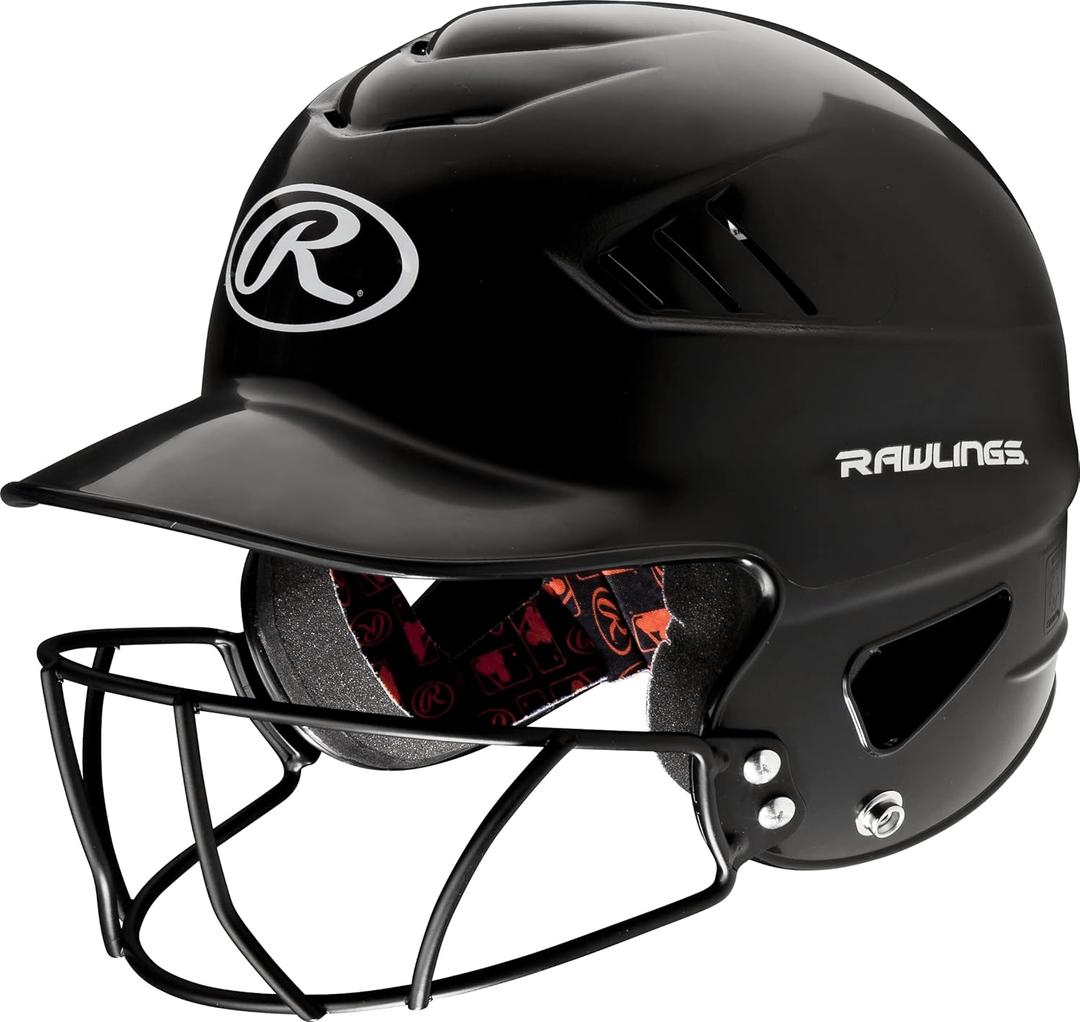 Rawlings | COOLFLO Batting Helmet (One Size, Black + Facemask)