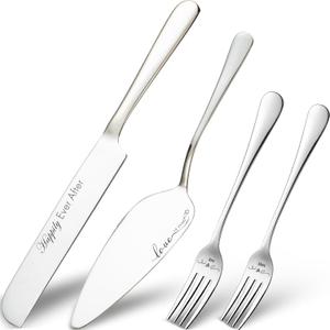 Cake Cutting Set for Wedding, Wedding Cake Knife and Server set Silver Cake Cutter Set and Pie Server Spatula for Anniversary Birthday Christmas Gifts