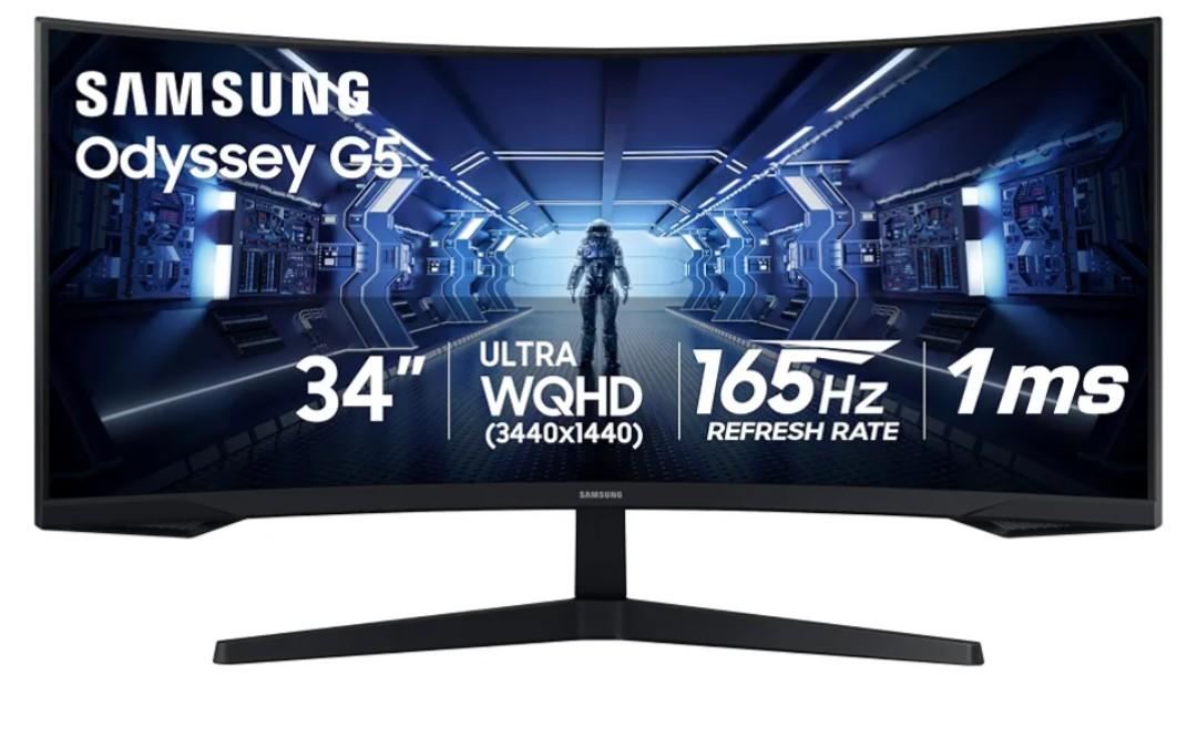 Samsung
Visit the Samsung Store
4.3
4.3 out of 5 stars
(2,697)
Samsung 34' Odyssey G5 Ultra-Wide Gaming Monitor with 1000R Curved Screen
165Hz, 1ms, FreeSync Premium, Large Display, Eye Comfort, Multiple Ports, WQHD (LC34G55TWWNXZA)
Amazon's Choice