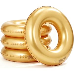 4PCS Tropical Floats for Adults Rings Party Theme Pool Float Large Swim Ring for Adults,35 Inch Teens Adult Inner Tubes Summer Beach Bachelorette Garland Kit Inflatable Tubes Floaties