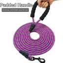 MayPaw Heavy Duty Rope Dog Leash, Long Dog Leash Nylon Pet Lead, Soft Padded Handle Thick Lead Leashes for Large Medium Dogs Training (15ft * 1/2", Purple)