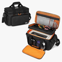 Travel Carry Bag Compatible with Positive Grid Spark 40 Amp, Double Layer Gig Bag with Multiple Pockets for Accessories, Music Gear Case with Handle Strap and Non-slip Bottom, Black