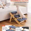VEVOR Wood Pet Stairs, 3-Step Dog Stairs for Beds, Sofa & Cars, 150lbs Load Capacity, Floded Flat Design, Stable & Sturdy Cat & Dog Step Ladder for Small Medium Large Older Pet Puppy Essentials