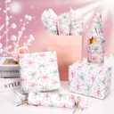 100 Sheets Pink Christmas Toile Tissue Paper, 20 x 14in Coquette Bows and Preppy Pine Cone Gift Wrap Paper for Christmas DIY Craft Winter Holidays Party Supplies (A)