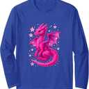 Mystical Pink Dragon for Kids Long Sleeve T-Shirt M