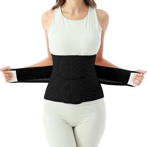 Allaugh Postpartum Belly Band for Women: Abdominal Binder Post Surgery, C Section Waist Trainer, Breathable Belly Wrap, Adjustable Support for After Birth Back Pain & Weak Core, Easy Put On Take Off