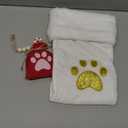 20 Inches Monogram Christmas Stockings White Velvet with White Super Soft Plush Cuff Embroidered Pets Paw Xmas Stocking Classic Personalized Stocking Decorations for Family Holiday Season Dcor