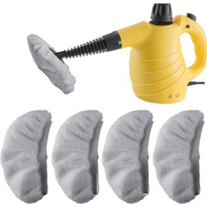 Steam Cleaner Shot Attachments Accessories, Universal Reusable Steam Mop Pads, Handheld Steam Cleaner Washable Microfiber Cloth Grey (4 Pcs)
