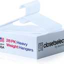 Ultra Heavy Duty Plastic Hangers, Made in USA, White Heavy Weight Hanger, 28 Pack