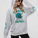 UNIQUEONE Womens Football Hoodie Game Day Sweatshirt Football Mom Shirt Casual Crewneck Pullover (Gray, XXL)