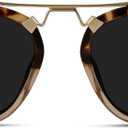 WearMe Pro WMP Eyewear - Women's Oversized Polarized Sunglasses: Square Vintage Style with Metal Double-Bar Bridge