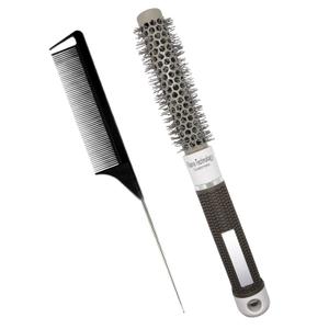 Round Hair Brush for Blow Drying Curling Vented Thermal Barrel Ceramic Circle Brush for Rolling, Wave Hair Styling Blowout Rubber Handle (0.75 inch/19mm, White)