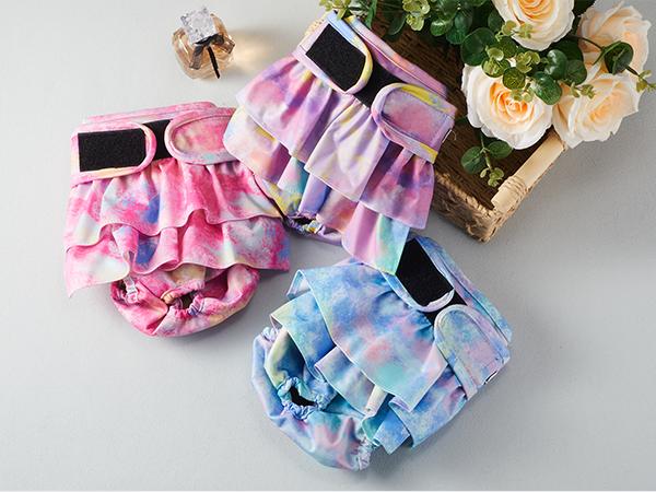 Reusable Dog Diapers Female Large Washable, Premium Doggie Diaper for Dogs, Pack of 3, Highly Absorbent Dog Diaper for Heat, Incontinence and Puppy Training(L)