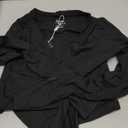 Danysu Ballet Wrap Tops Long Sleeve Cross Tie Crop Shirts Deep V-Neck Dance Clothes Fall Cardigans M