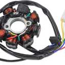 Ignition Stator Magneto 5 wire AC 8 Pole Coil for GY6 49cc 50cc 80cc 125cc 150cc139QMB 147QMD 152QMI 157QMJ engine, GY6 Stator Fits for Scooter Moped ATV Dune Buggy Go Kart