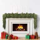 9 ft Christmas Garland, Cedar Garland, Real Touch Cypress Garlands, Green Artificial Greenery Garland for Mantel Indoor Outdoor Christmas Decorations