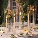 Volens Hurricane Glass Candle Holders- Set of 36 Candlestick Holders 14" H