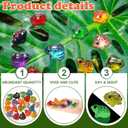 20pcs Luminous Mini Frogs, Resin Frog Figurines Glow in The Dark, Luminous Animals Statues for DIY Projects Gardens Landscapes Decoration- Muticolor
