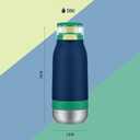 Ello Emma 14oz Vacuum Insulated Stainless Steel Kids Water Bottle with Straw and Built-in Carrying Handle and Leak-Proof Locking Lid for School Backpack, Lunchbox and Outdoor Sports