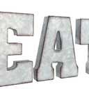 Zoreal Galvanized EAT Sign Rustic Metal Letters Free Standing Decorative Sign Wall Decor