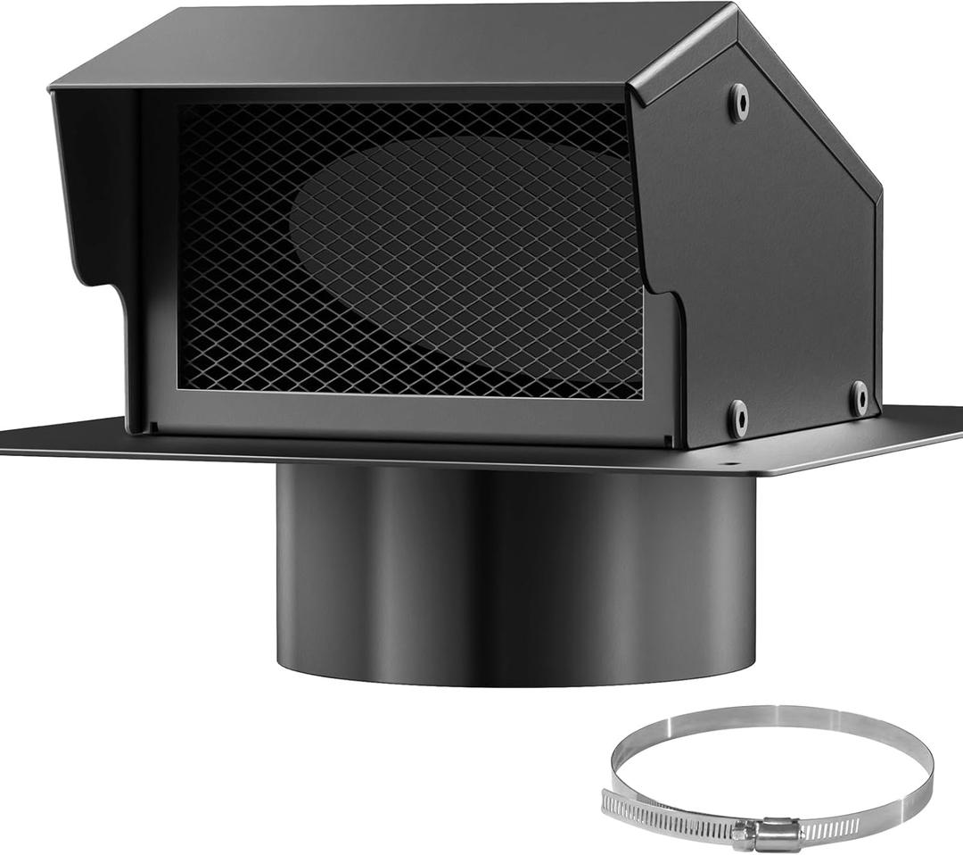 8 Inch Removable Roof Vents, Roof Vents for Houses, Carbon Steel Roof Exhaust Vent with Damper, Diameter Collar Removable Vent for Attic for Ventilation System