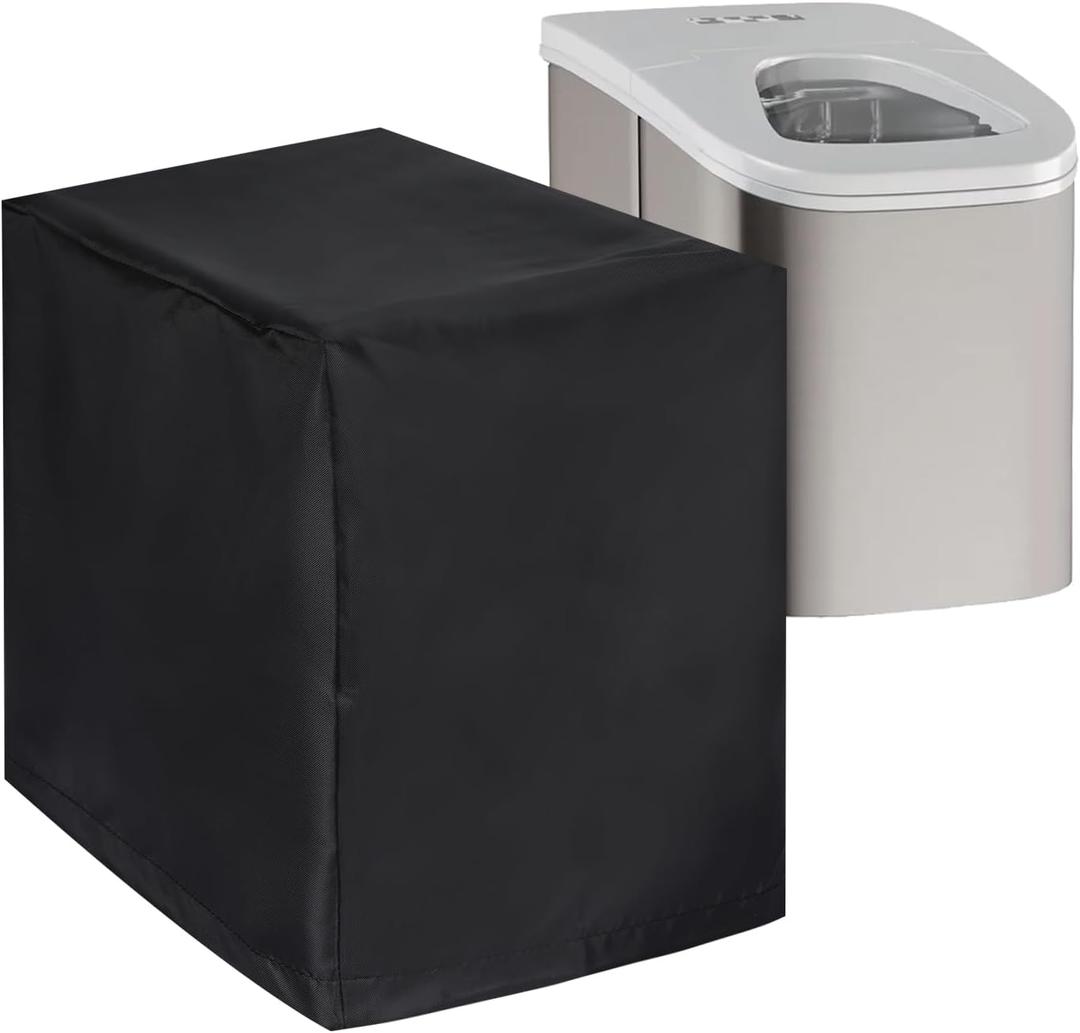 Ice Maker Cover, Universal Waterproof Shield for Countertop Appliances in Home, Garage and Office, Black