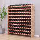 Freestanding Wine Rack Cabinet Floor Standing 120 Bottle Pine Stackable Storage Modular Wine Rack Display Stand, 46"l 11.4"w 50"h