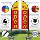MASTERCANOPY 7FT Tall Opening Feather Flag Pole Kit Red
