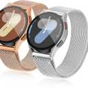 YGTIECS Soft Metal Bands Compatible with Galaxy Watch 7 Band 6 5 4 FE Active 2 40mm/44mm, 20mm Stainless Steel Milanese Strap for 6 Classic /5 Pro 45mm/4 Classic, for Samsung Watch Bands Women Men