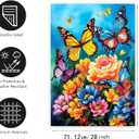 Spring Summer House Flags 28x40 Double Sided Large Butterfly Garden Flag Flower Yard Flags for Outside Butterflies Outdoor Decorative Floral Welcome Flags