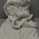 Ekouaer Women White Robe Warm Knee Length Soft Warm Plush Bathrobe Fuzzy Loose Winter Petite Fleece Lounge Robes White S