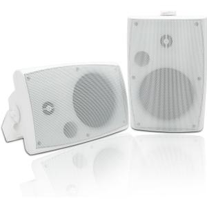 Herdio 400W 6.5 Inch Passive Outdoor Speakers Wired Waterproof,2 Way Wall Mounted Speakers with Powerful Bass for Patio Home Indoor Poolside Deck Backyard (Pair,White)