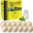 Deer & Rabbit Repellent Balls- Outdoor Animal Deterrent for Garden, Yard, Trees & Plants | Natural, Long-Lasting | Safe for Pets, Kids, Flowers & Vegetables (12PCS)