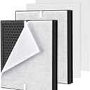 2Pack PR1 Air Filter Replacement Compatible with MOOKA PR1 Air Purifier for Home Large Room up to 2200sq.ft, Includes 4pcs Washable air Filters, Traps Pet Hair Dust Dander