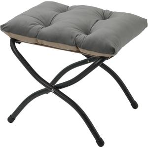 15"(H) Folding Ottoman, Foldable Footrest Stool, Portable Small Foot Stool for Couch, Collapsible Foot Rest Ottoman for Sofa, Accent Padded Ottomans for Living Room, Bedroom, Dark Grey