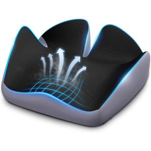 Seat Cushion for Relief Sciatica - Memory Foam Cushion for Office Chair, Hip & Coccyx Pain Relief for Long Sitting,2025 Upgraded X-Large Seat Pillow for Soft Support,for Game Chair/Wheelchair, 20.2*17.3*6.2