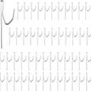 Curtain Hooks for Drapes, Drapery Hook Pins for Window Curtain, Door Curtain and Shower Curtain, Silver (50 Pieces)
