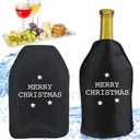 Couleurs Wine Cooler Sleeve with Protector Instant Cooling and Keeps Your Drink Cold Keep Cool and Chill Champagne Wine-Black, Christmas Special (2 Packs), 5.0×8.0in