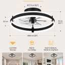 Garvee 20" Ceiling Fans with Lights and Remote Black Metal Acrylic