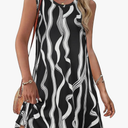 Summer Dresses for Women Beach Boho Sleeveless Vintage Floral Flowy Pocket Tshirt Tank Sundresses S
