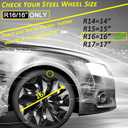 Hubcap Wheel Cover Universal-Fit R16 Steel Wheel with Cup Coaster Kit | Stylish Hub Caps Iron Wheel Rims Cover ABS Tire Cap Upgrade Your Cars Trucks Sedans SUV Vans-Set of 4（16-inch Kit，Black）