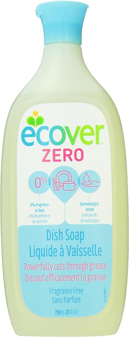 Ecover Dish Soap Liquid Zero, Fragrance Free, 25 Fluid Ounce, Pack of 4 