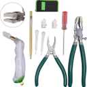 9Pcs Heavy Duty Glass Cutter Tool, Glass Cutting Kit, Glass Running Breaking Pliers, Breaker Grozer Pliers with Curved Jaws,Glass Cutters for Stained Glass, Mosaics, Fusing, Breaking