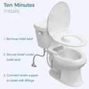BIGCOW Ultra-Slim Bidet Attachment for Toilet - Dual Nozzle (Frontal & Rear Wash) with Adjustable Cold Water Pressure and Stainless Steel Inlet - Hygienic Solution for Fresh Cleanliness (Silver)