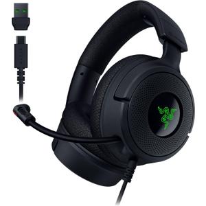 Razer Kraken V4 X Wired Gaming Headset: 40 mm Drivers - Cardioid Mic - Memory Foam Cushions - Chroma RGB Lighting - Type C & Type A Cable - for PC, Mac, PS5, Nintendo Switch, Steam Deck, Smartphone
